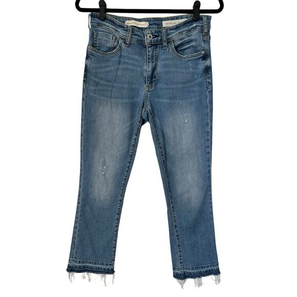 Anthropologie Pilcro Womens Jeans Size 27 High Rise Flare Light Wash Frayed Hem - Picture 1 of 13